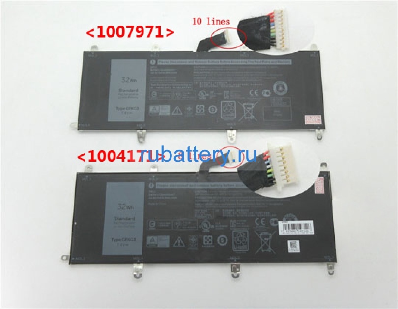 Аккумуляторы для ноутбуков dell Venue 10 pro 50560 7.4V 4220mAh - Кликните на картинке чтобы закрыть